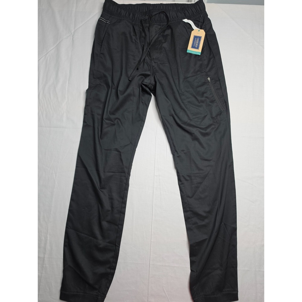 Cherokee Workwear Revolution Scrub Pants Men's L Tall Black Stretch Natural Rise